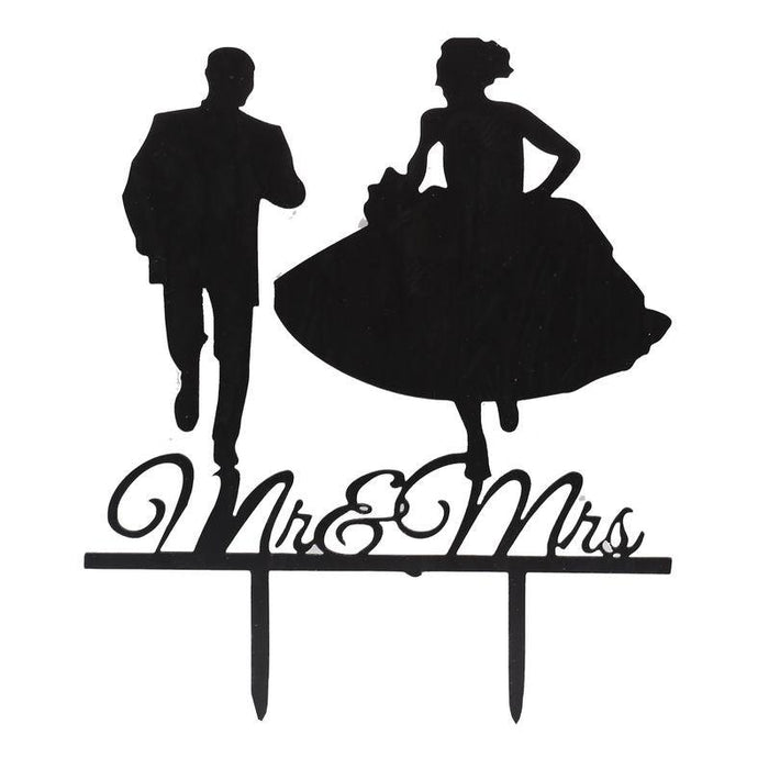 Cake Topper Silhouette Brautpaar - Schwarz - Acryl - Tortendekoshop