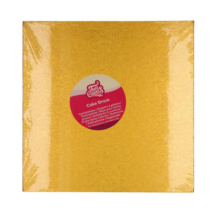 FunCakes Tortenplatte Gold, Quadrat 30,5 cm - Tortendekoshop