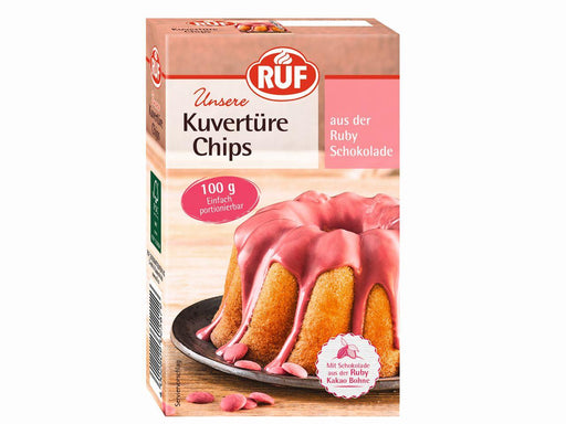 RUF Kuvertüre Chips Ruby, 100g - Tortendekoshop