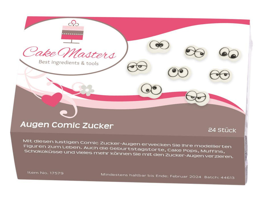 Augen Comic Zucker, 24 Stück - Tortendekoshop