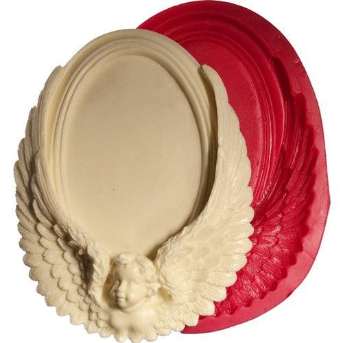 Bilderrahmen mit Engel, Flügeln Silikonform, gross - Tortendekoshop