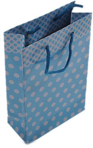 Blau gepunktete Geschenktüte, 11x17cm - Tortendekoshop