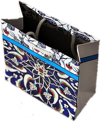 Blau Mozaik Geschkenktüte, 11x11cm - Tortendekoshop