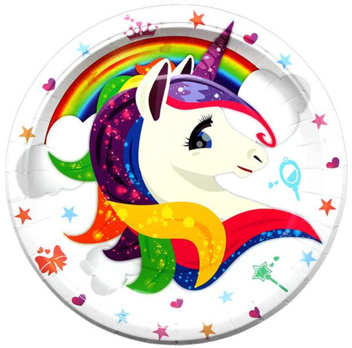 Einhorn Pappteller ,8 Stk. - Tortendekoshop