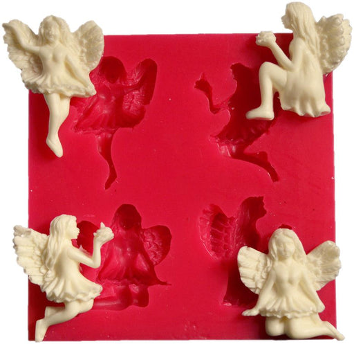 Engel Figüren Silikonform, 4er - Tortendekoshop