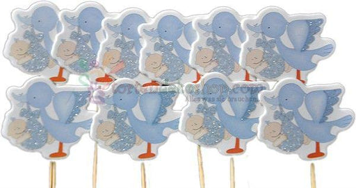 Ente mit Baby blau Kuchen Topper, Cupcake Picks - Tortendekoshop