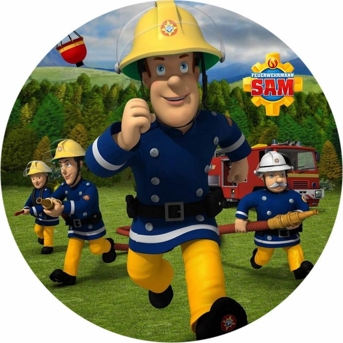 Feuerwehrmann Sam Runde Tortenaufleger - Tortendekoshop