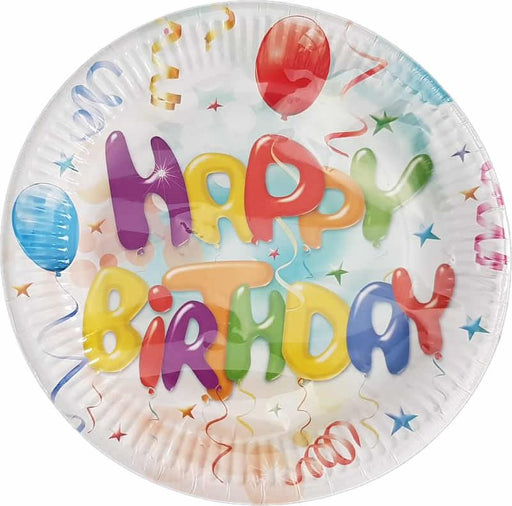 Happy Birthday Thema Pappteller - Tortendekoshop