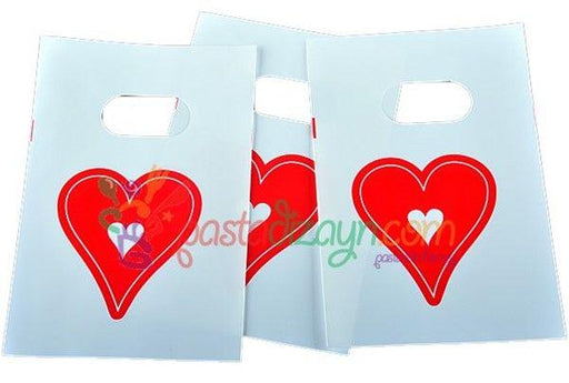 Herz bedruckte Naylon Geschenktüte - Tortendekoshop