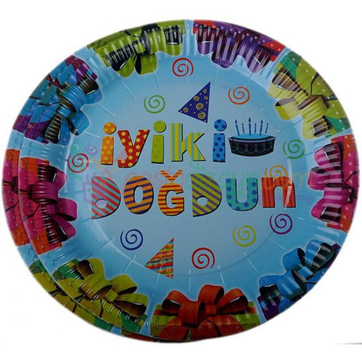 Iyiki Dogdun Pappteller blau - Tortendekoshop