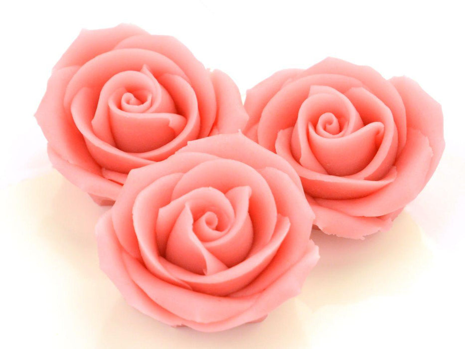 Marzipan Rosen groß rosa, 2 Stück - Tortendekoshop