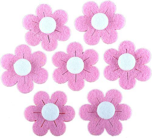 Rosa Margeriten Deko aus Filz - Tortendekoshop