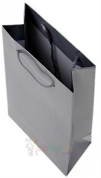 Silber Karton Geschenktüte, 11x17cm - Tortendekoshop