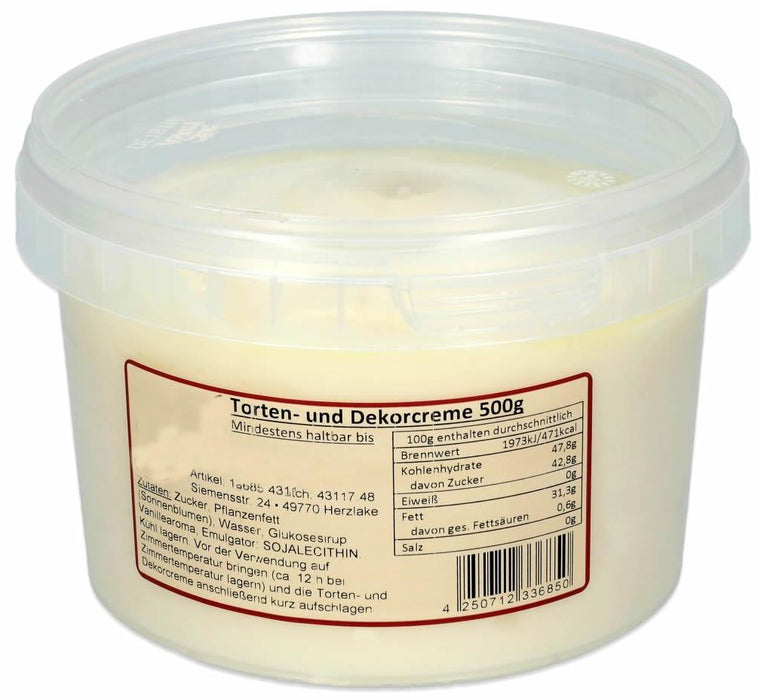 Torten, Dekorcreme, 500g - Tortendekoshop