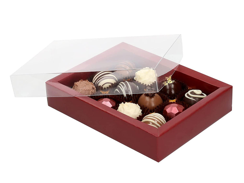 Trüffelverpackung für 12 Trüffel, bordeux - Tortendekoshop