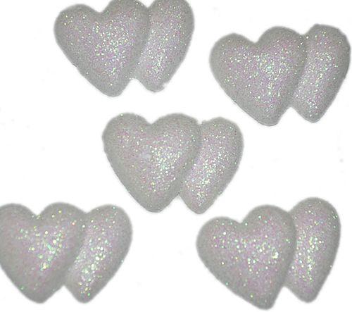 Weiß Deko Herzen doppelt aus Styropor - Tortendekoshop