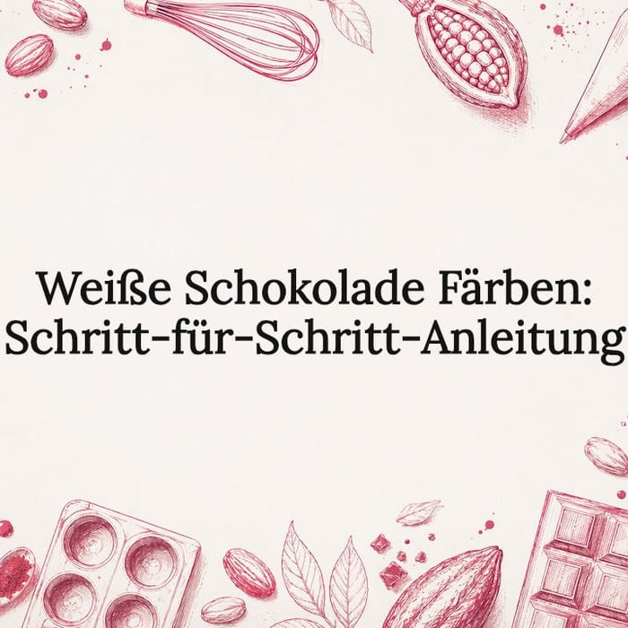 Stilvoll gestaltete Titelseite mit Illustrationen rund um Schokolade und bunte Farbakzente
