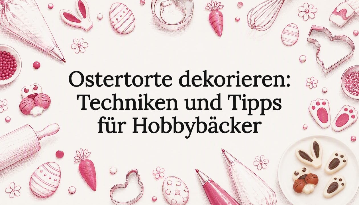 Stimmungsvolle Titelgrafik mit österlichen Tortendekorationen