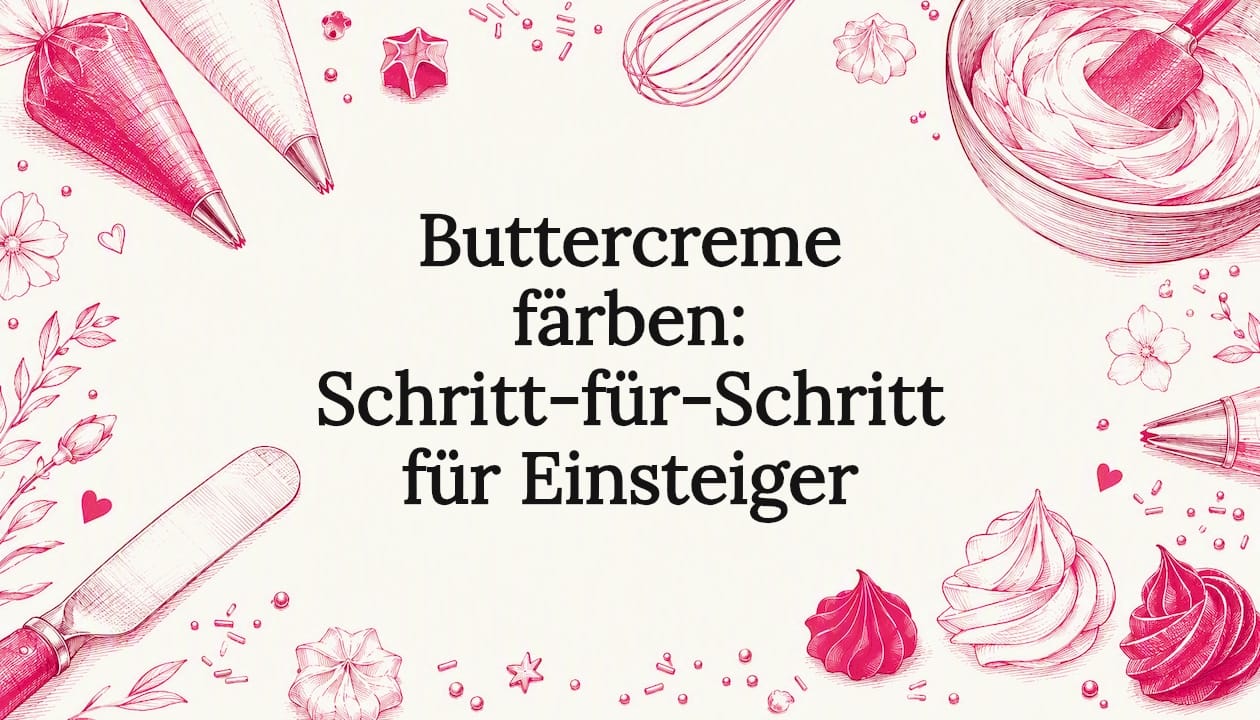 Stimmungsvolle Titelgrafik mit typischen Utensilien zum Tortenverzieren