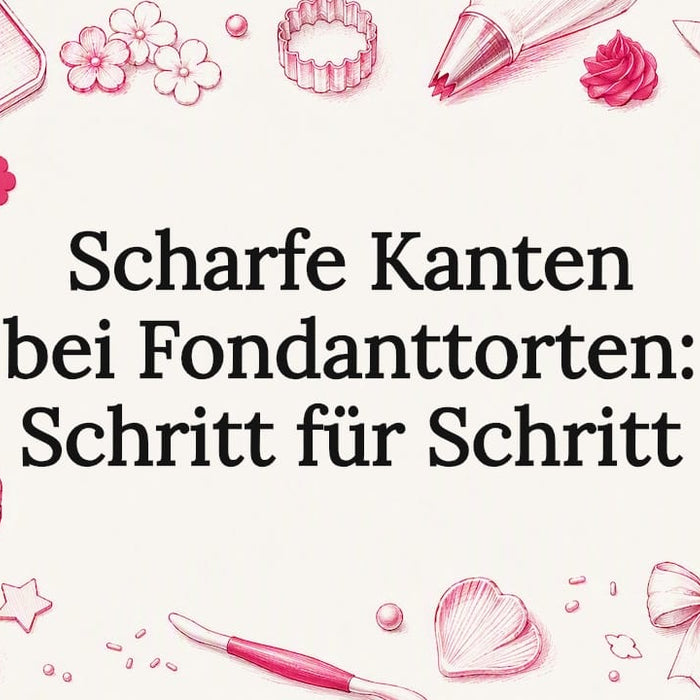 Stimmungsvolle Titelgrafik rund ums Tortendekorieren – mit allerlei Werkzeugen für kreative Kuchengestaltung