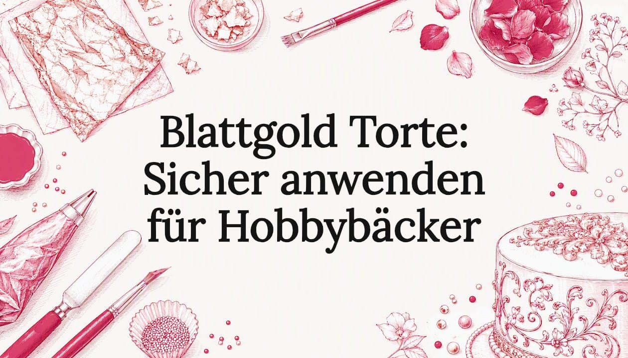 Dekorative Titelgrafik für eine Torte mit essbarem Gold