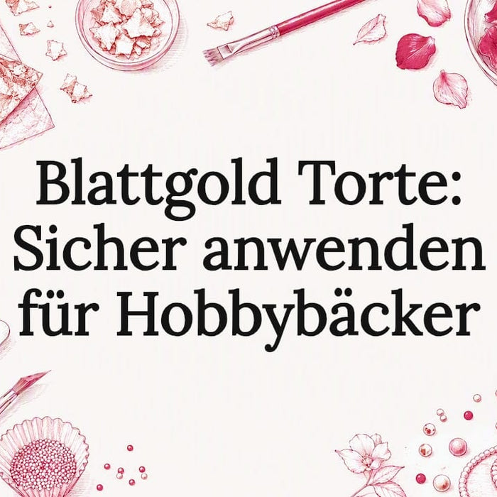 Dekorative Titelgrafik für eine Torte mit essbarem Gold