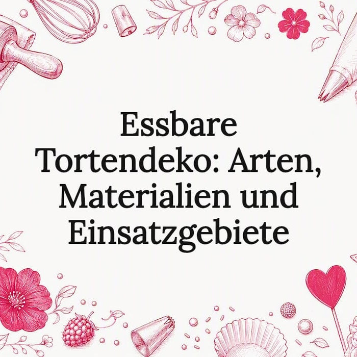Handgezeichnete dekorative Überschrift mit Illustrationen zum Tortendekorieren