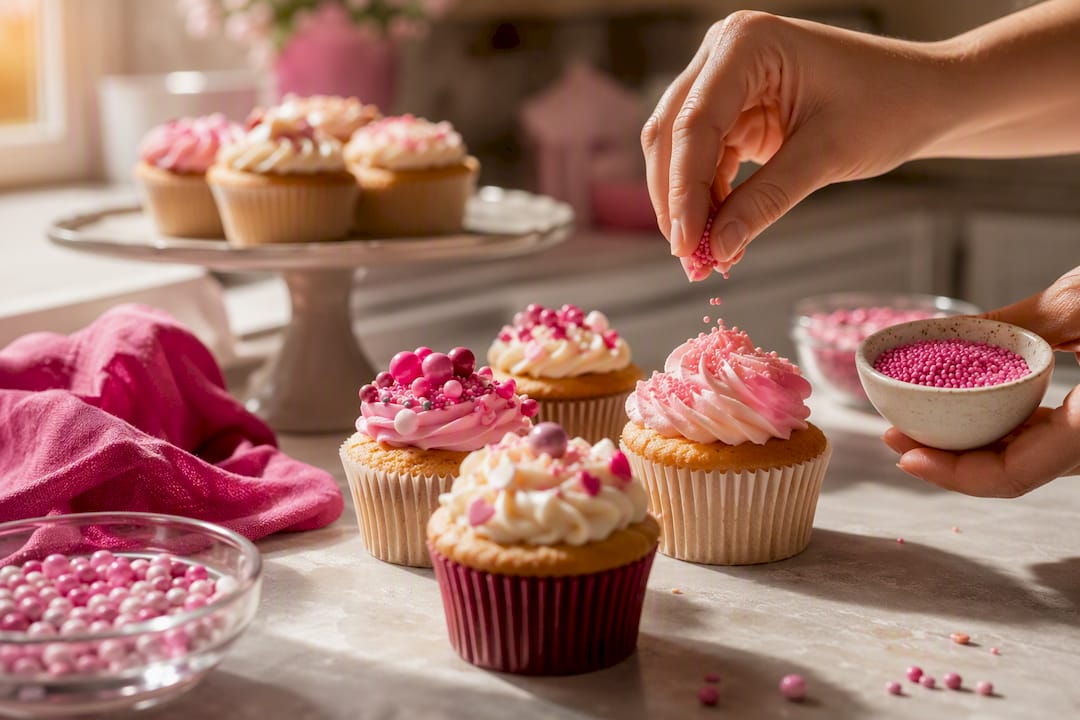 Handverzierte, bunte Cupcakes für jeden Anlass