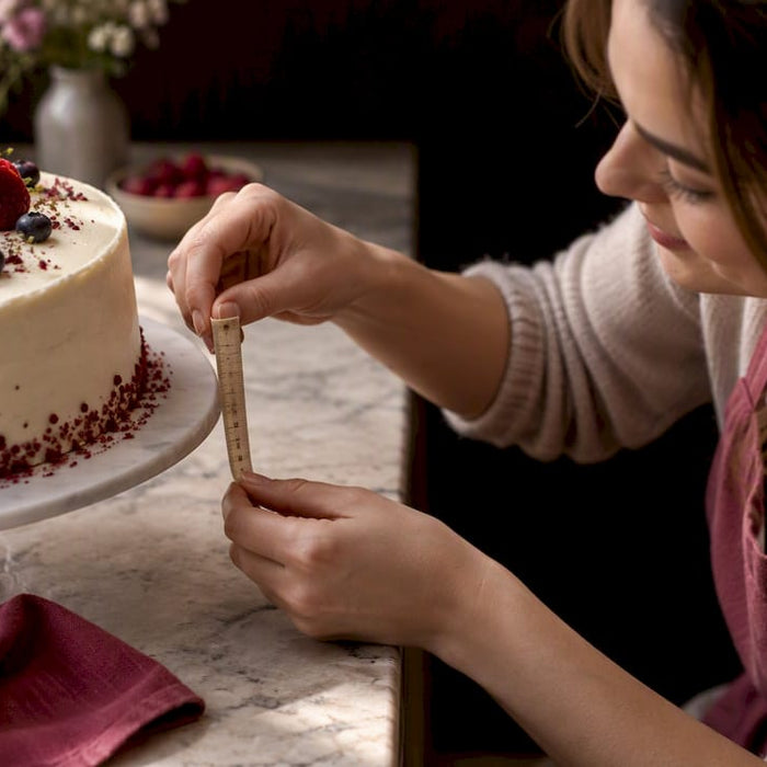 Die Torte wird auf die passende Plattengröße überprüft