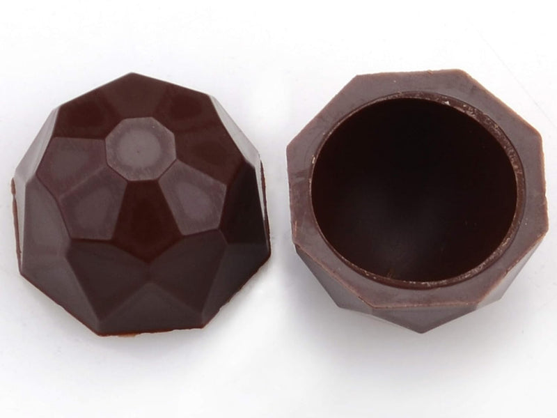 1 folie diamantschelpen, pure chocolade