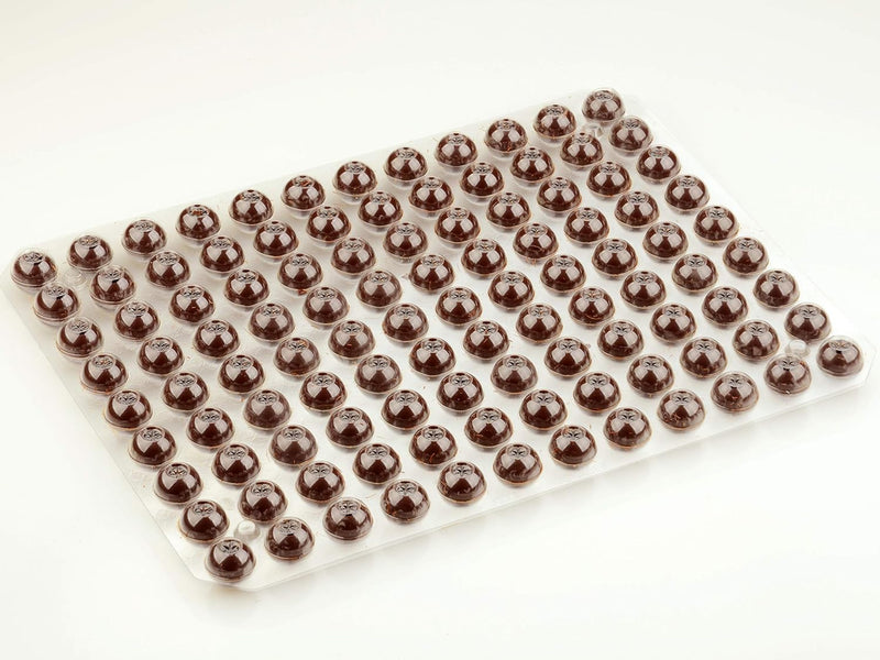 1 folie mini holle balletjes pure chocolade, 108 stuks