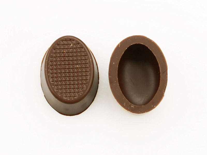 1 ovale kom van aluminiumfolie, pure chocolade 