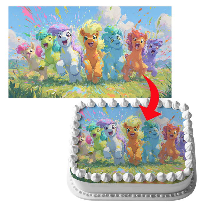 My Little Pony, Farbenfrohe Pony-Freunde, Rechteckig Tortenaufleger - 200.0 G