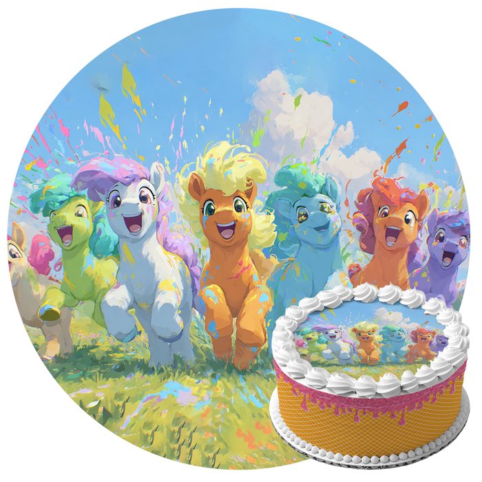 My Little Pony, Farbenfrohe Pony-Freunde, Runde Tortenaufleger - 400.0 G