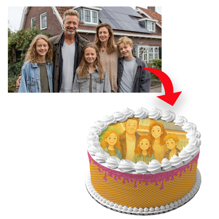 Ghibli-Stil essbarer Tortenaufleger mit Wunschbild - Zuckerbild Rund - 400.0 G