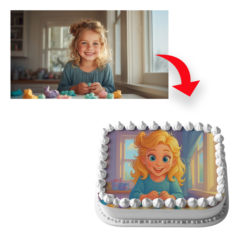 Frozen Geburtstag  – Essbares Zuckerbild mit Elsa-Stil und Wunschtext, Rechteckig Tortenaufleger - 200.0 G