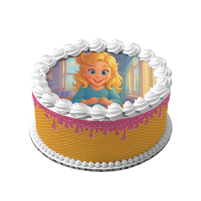 Frozen Zuckerbild rund – Essbarer Tortenaufleger mit Elsa-inspiriertem Motiv und Namen - 400.0 G