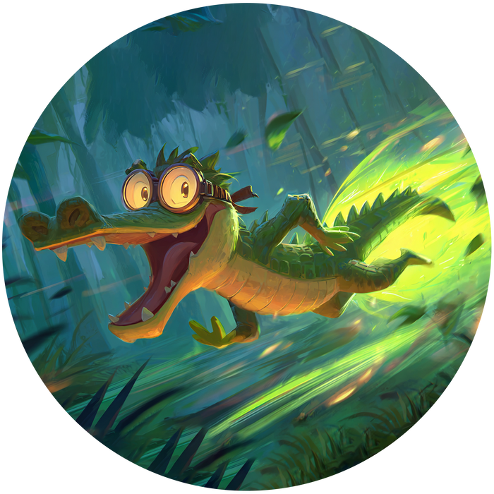 Turbo Krokodil, Lustiger Comic Stil, Dschungel Thema, Runde Tortenaufleger - 400.0 G