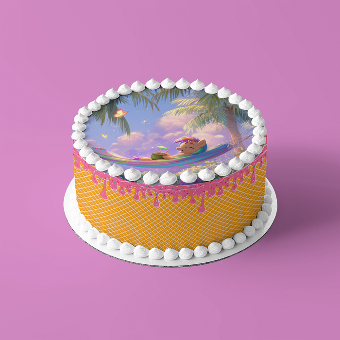 My Little Pony, Rainbow Pony, Tropischer Urlaub – Runde Tortenaufleger - 400.0 G