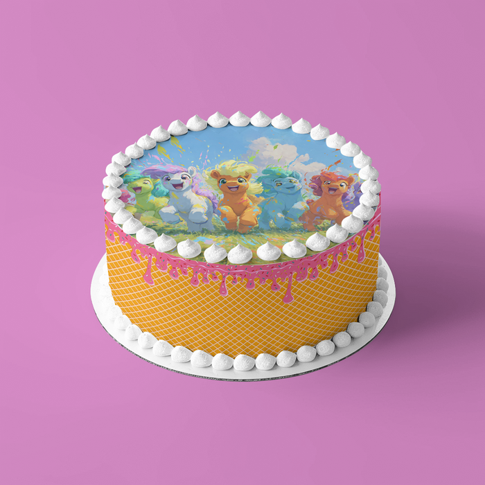 My Little Pony, Farbenfrohe Pony-Freunde, Runde Tortenaufleger - 400.0 G