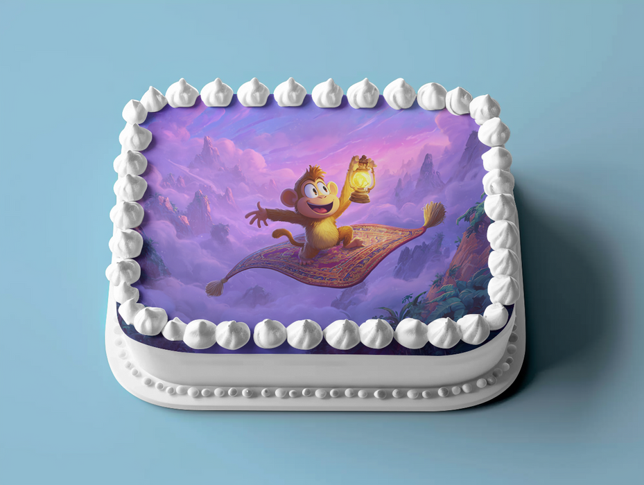 Magischer Affe, Fliegender Teppich, Aladdin Stil, Rechteckig Tortenaufleger - 200.0 G