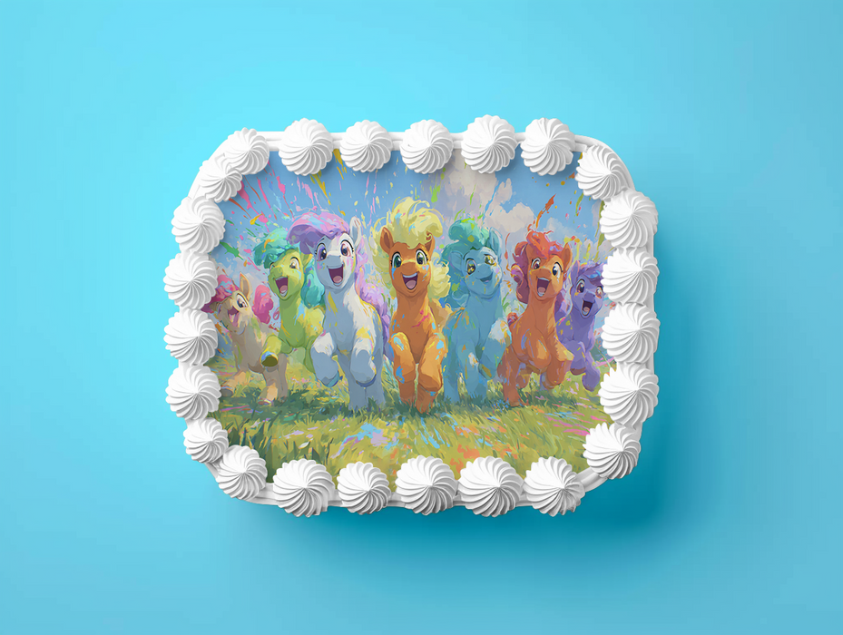 My Little Pony, Farbenfrohe Pony-Freunde, Rechteckig Tortenaufleger - 200.0 G