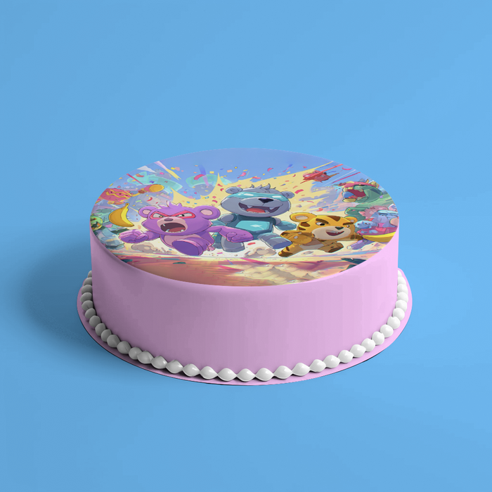 Action Bären, Arcade Stil, Partyspiel Thema, Runde Tortenaufleger - 400.0 G