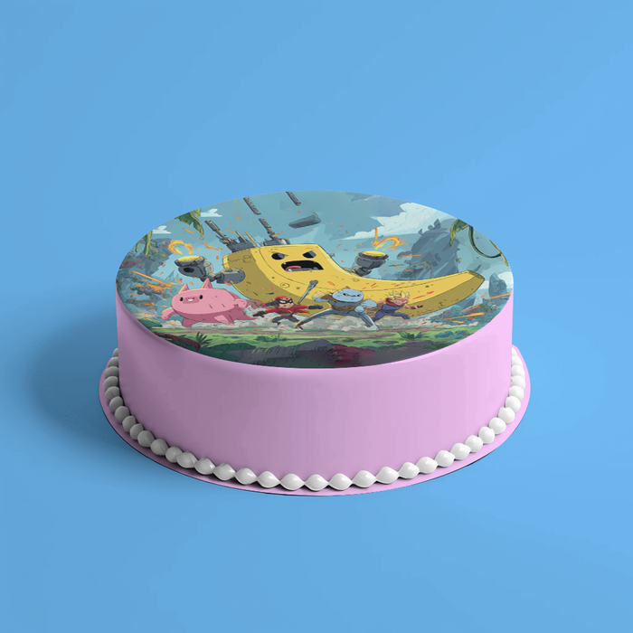 Anime Krieger & Roboter-Banane, Abenteuer Stil, Runde Tortenaufleger - 400.0 G