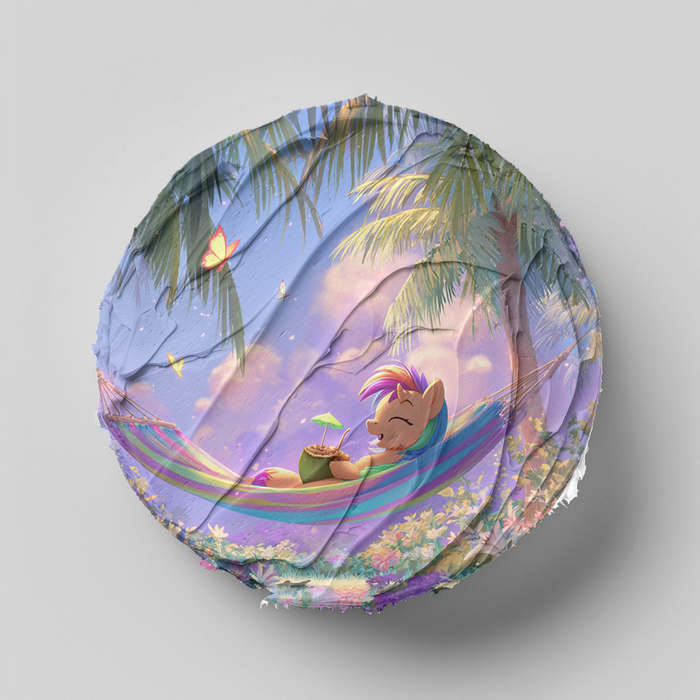 My Little Pony, Rainbow Pony, Tropischer Urlaub – Runde Tortenaufleger - 400.0 G