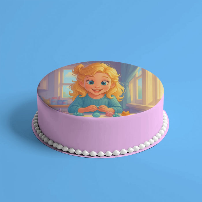 Frozen Zuckerbild rund – Essbarer Tortenaufleger mit Elsa-inspiriertem Motiv und Namen - 400.0 G