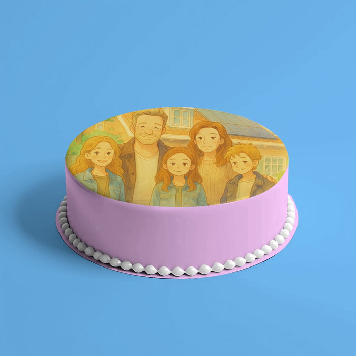 Ghibli-Stil essbarer Tortenaufleger mit Wunschbild - Zuckerbild Rund - 400.0 G