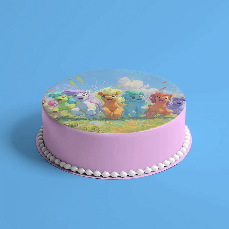 My Little Pony, Farbenfrohe Pony-Freunde, Runde Tortenaufleger - 400.0 G
