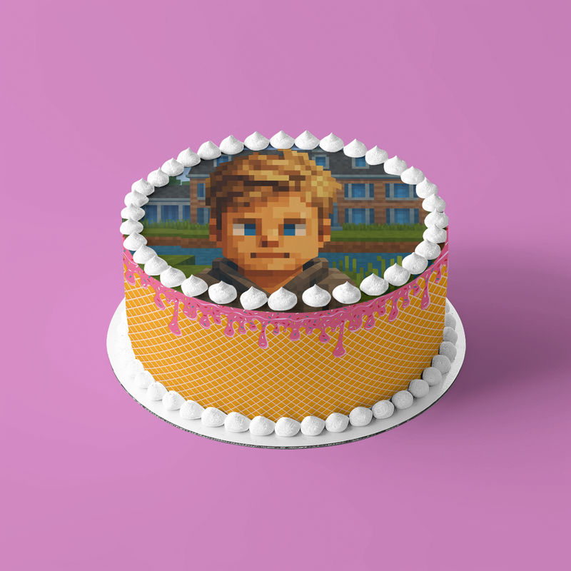 Minecraft Geburtstag  mit Wunschtext, Runde Tortenaufleger, Zuckerbild - 400.0 G