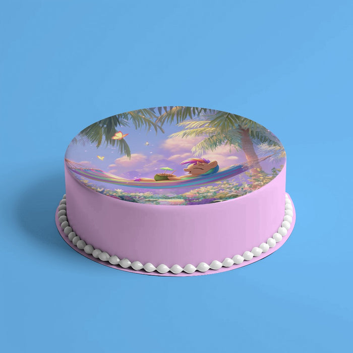 My Little Pony, Rainbow Pony, Tropischer Urlaub – Runde Tortenaufleger - 400.0 G